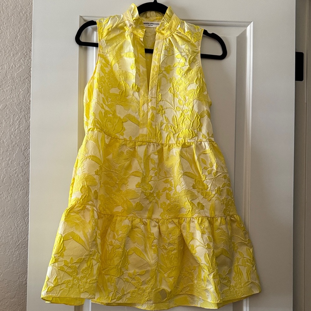 Amanda Uprichard Yellow Textured Dress